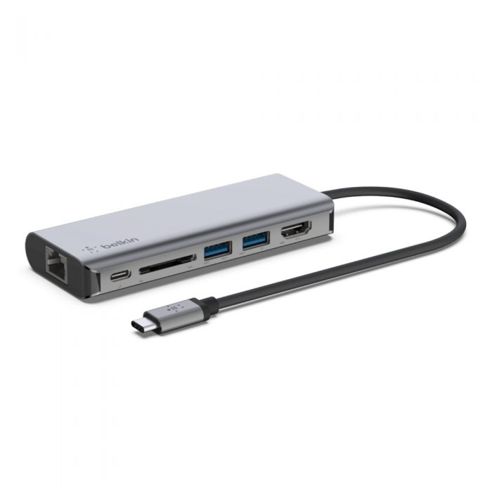 BELKIN AVC008btSGY MULTIPORT HUB, USB-C 6-IN-1 BELKIN AVC008btSGY MULTIPORT HUB, USB-C 6-IN-1
