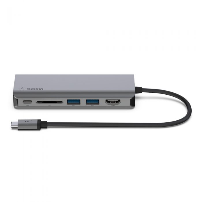 BELKIN AVC008btSGY MULTIPORT HUB, USB-C 6-IN-1 BELKIN AVC008btSGY MULTIPORT HUB, USB-C 6-IN-1