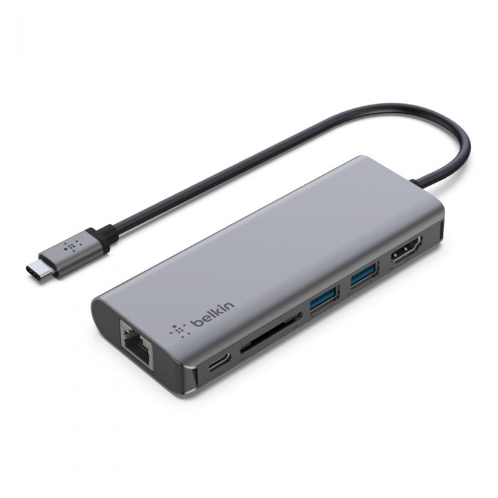 BELKIN AVC008btSGY MULTIPORT HUB, USB-C 6-IN-1 BELKIN AVC008btSGY MULTIPORT HUB, USB-C 6-IN-1