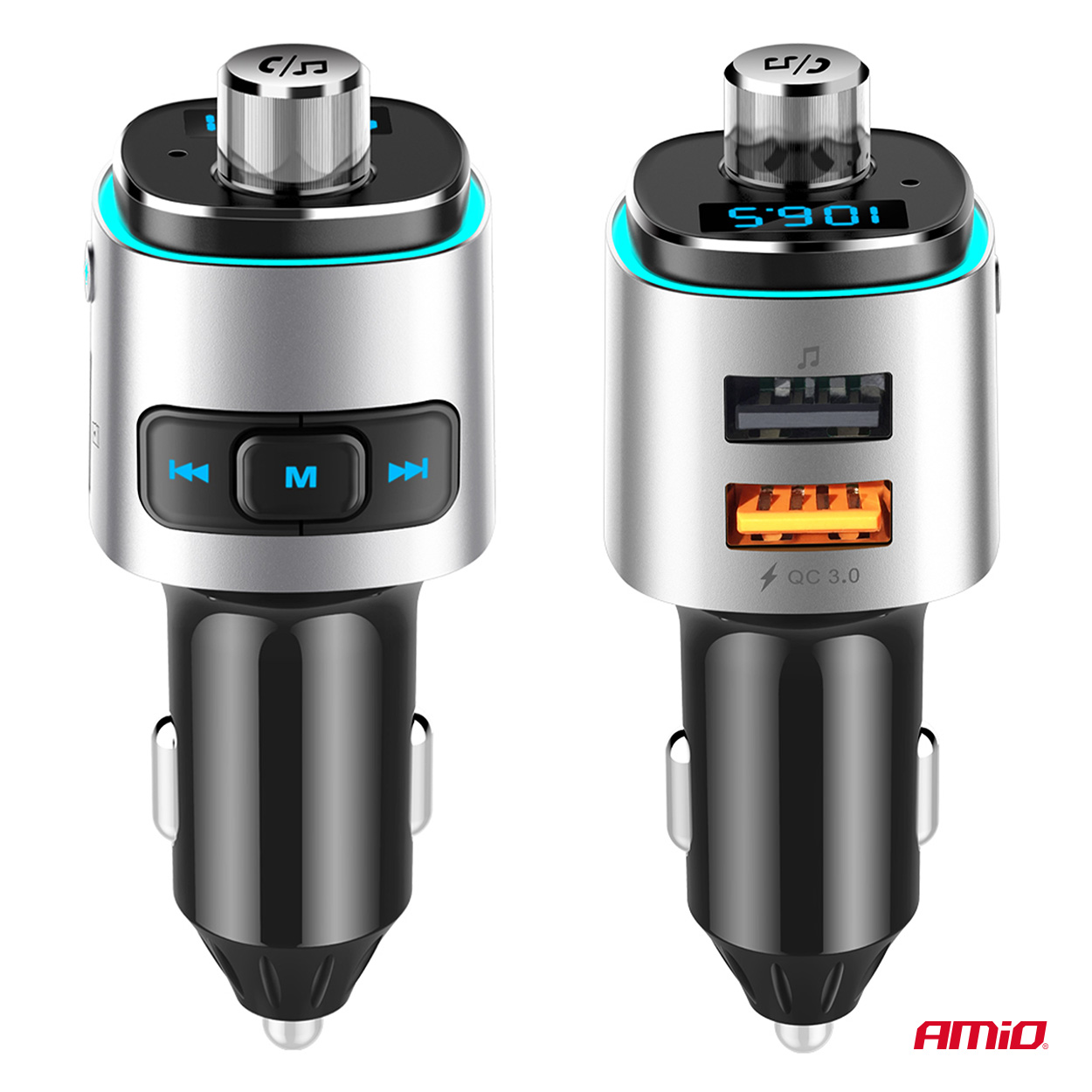Amio - FM Transmitter Αυτοκινήτου 12/24V με 2xUSB Type-A και Υποδοχή microSD - 1 τεμ. (04654/AM) Amio - FM Transmitter Αυτοκινήτου 12/24V με 2xUSB Type-A και Υποδοχή microSD - 1 τεμ. (04654/AM)