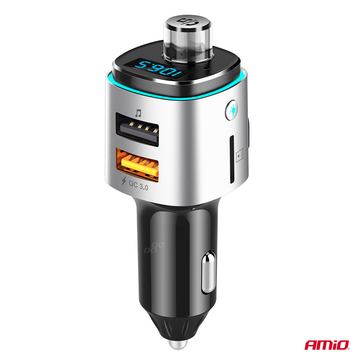 Amio - FM Transmitter Αυτοκινήτου 12/24V με 2xUSB Type-A και Υποδοχή microSD - 1 τεμ. (04654/AM) Amio - FM Transmitter Αυτοκινήτου 12/24V με 2xUSB Type-A και Υποδοχή microSD - 1 τεμ. (04654/AM)