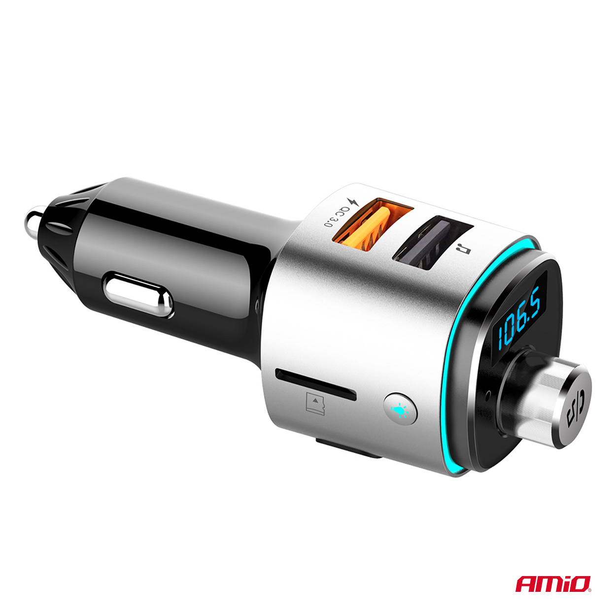 Amio - FM Transmitter Αυτοκινήτου 12/24V με 2xUSB Type-A και Υποδοχή microSD - 1 τεμ. (04654/AM) Amio - FM Transmitter Αυτοκινήτου 12/24V με 2xUSB Type-A και Υποδοχή microSD - 1 τεμ. (04654/AM)