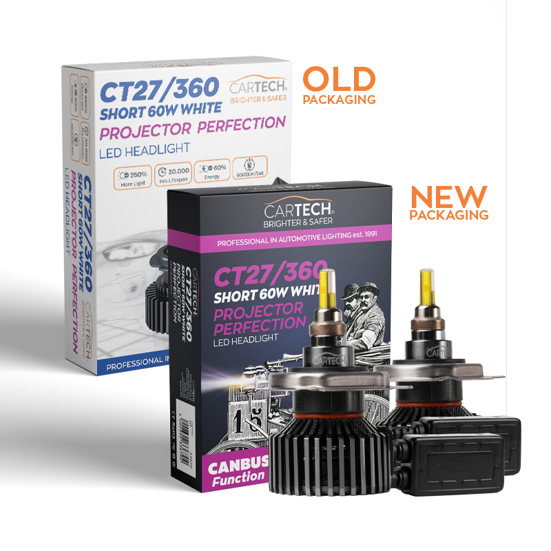 Λάμπες LED H4 Hi Low 60W CT27/360 6500K Cartech 33673 Λάμπες LED H4 Hi Low 60W CT27/360 6500K Cartech 33673