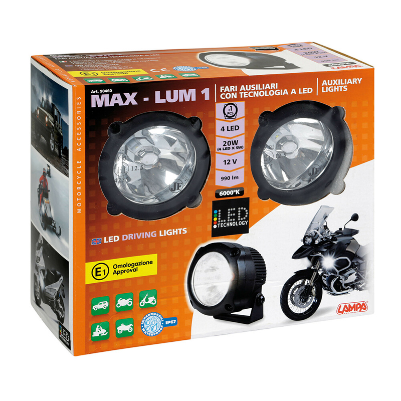 Lampa - Προβολείς Aux LED MAX LUM 1 Driving Beam 12V 4 LED 20W 990lm 6000K με Βάση Στήριξης, Στεγανότητα IP67 και Έγκριση E1 - 2 Τεμ. (9046.0-LM) Lampa - Προβολείς Aux LED MAX LUM 1 Driving Beam 12V 4 LED 20W 990lm 6000K με Βάση Στήριξης, Στεγανότητα IP67 και Έγκριση E1 - 2 Τεμ. (9046.0-LM)
