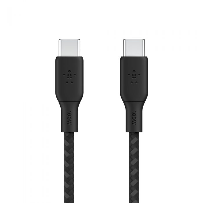 BOOST CHARGE™ USB-C to USB-C 2.0_Braided silicone, 3M, Black 100W BOOST CHARGE™ USB-C to USB-C 2.0_Braided silicone, 3M, Black 100W