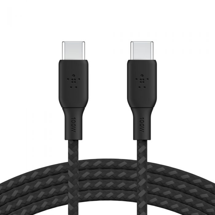 BOOST CHARGE™ USB-C to USB-C 2.0_Braided silicone, 3M, Black 100W BOOST CHARGE™ USB-C to USB-C 2.0_Braided silicone, 3M, Black 100W