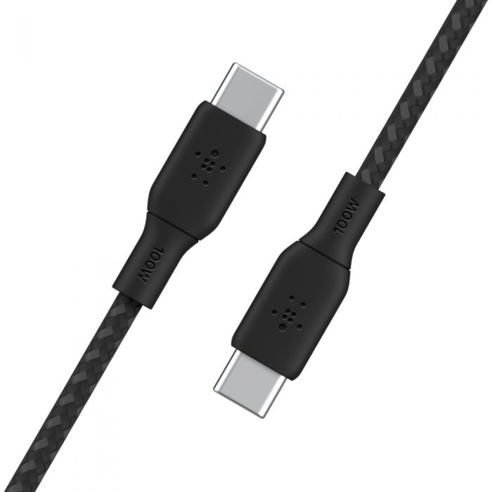 BOOST CHARGE™ USB-C to USB-C 2.0_Braided silicone, 3M, Black 100W BOOST CHARGE™ USB-C to USB-C 2.0_Braided silicone, 3M, Black 100W