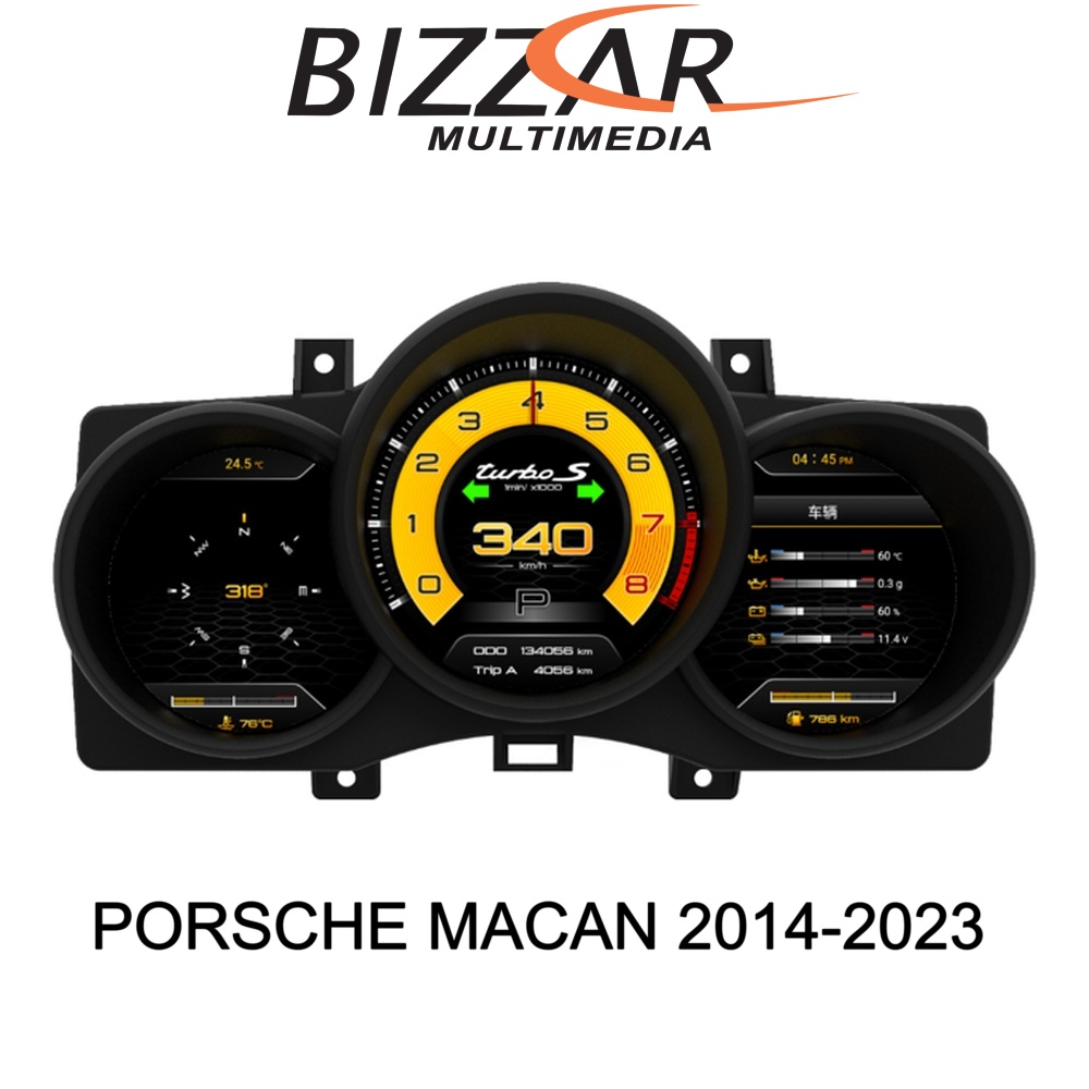 Bizzar Digital Cluster PORSCHE MACAN 2014-2023 Digital HD LCD Instrument Cluster 12.3 με Carplay | HDMI in Bizzar Digital Cluster PORSCHE MACAN 2014-2023 Digital HD LCD Instrument Cluster 12.3 με Carplay | HDMI in