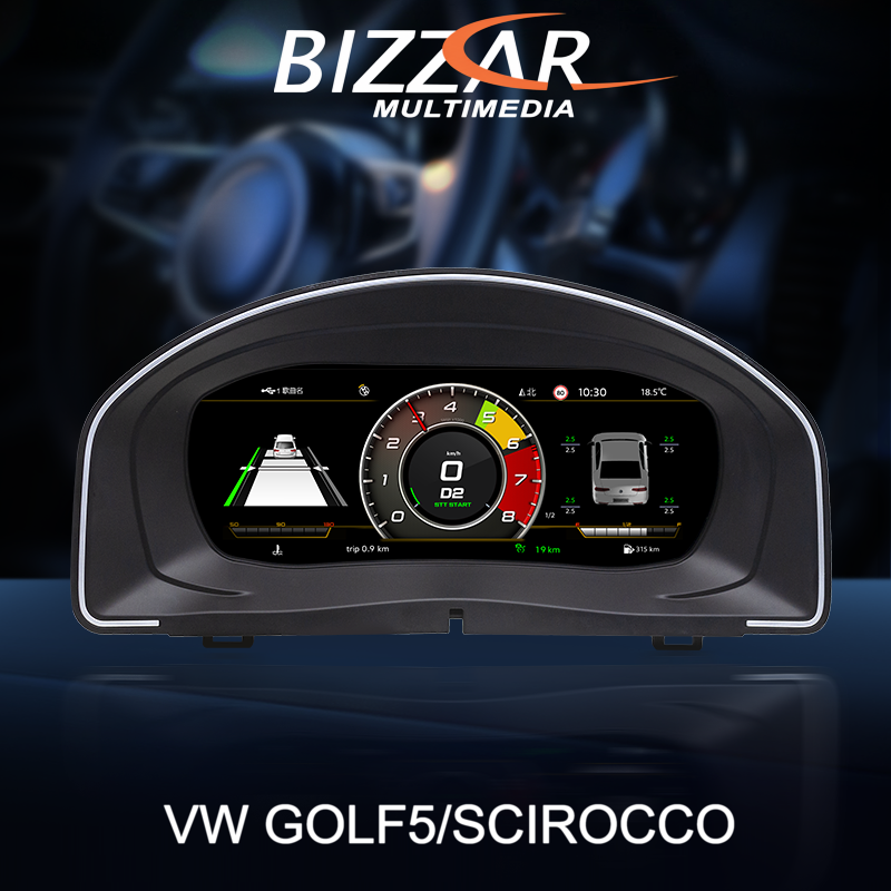 Bizzar Digital Cluster VW GOLF5/SCIROCCO Digital HD LCD Instrument Cluster 10.25 με Carplay | HDMI in Bizzar Digital Cluster VW GOLF5/SCIROCCO Digital HD LCD Instrument Cluster 10.25 με Carplay | HDMI in