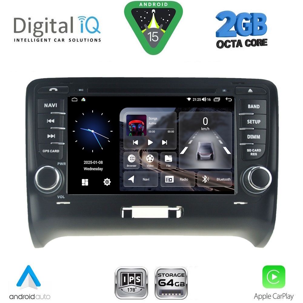 DIGITAL IQ BLE 378_CPA (7" DECK) MULTIMEDIA SYSTEM for AUDI ΤΤ mod. 2007-2015 DIGITAL IQ BLE 378_CPA (7" DECK) MULTIMEDIA SYSTEM for AUDI ΤΤ mod. 2007-2015