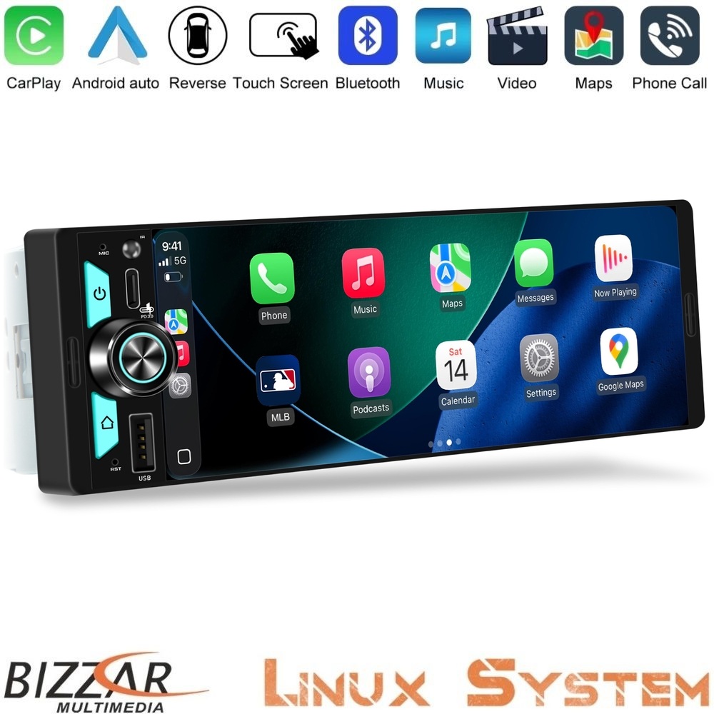 Bizzar 1Din CA65W Multimedia Station 6,9″ Με Wireless Carplay & Android Auto Bizzar 1Din CA65W Multimedia Station 6,9″ Με Wireless Carplay & Android Auto