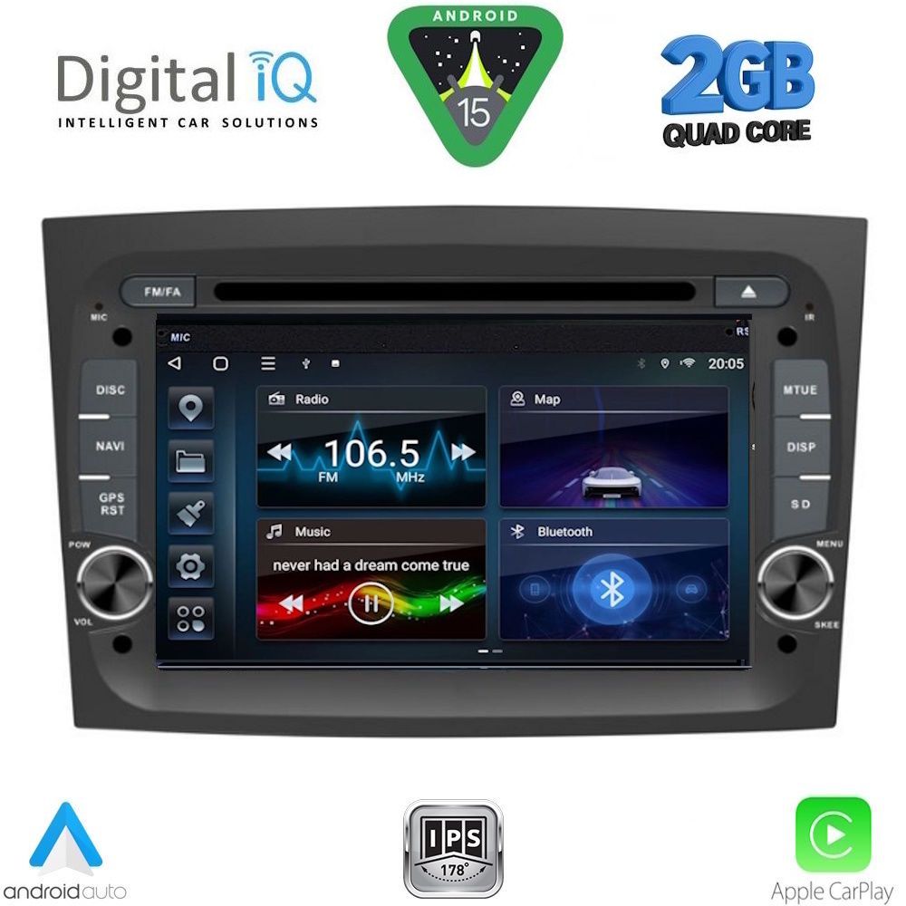 DIGITAL IQ BLD 238_CPA (7" DECK) MULTIMEDIA SYSTEM for FIAT DOBLO mod. 2015-2022 - OPEL COMBO mod. 2015-2018 DIGITAL IQ BLD 238_CPA (7" DECK) MULTIMEDIA SYSTEM for FIAT DOBLO mod. 2015-2022 - OPEL COMBO mod. 2015-2018