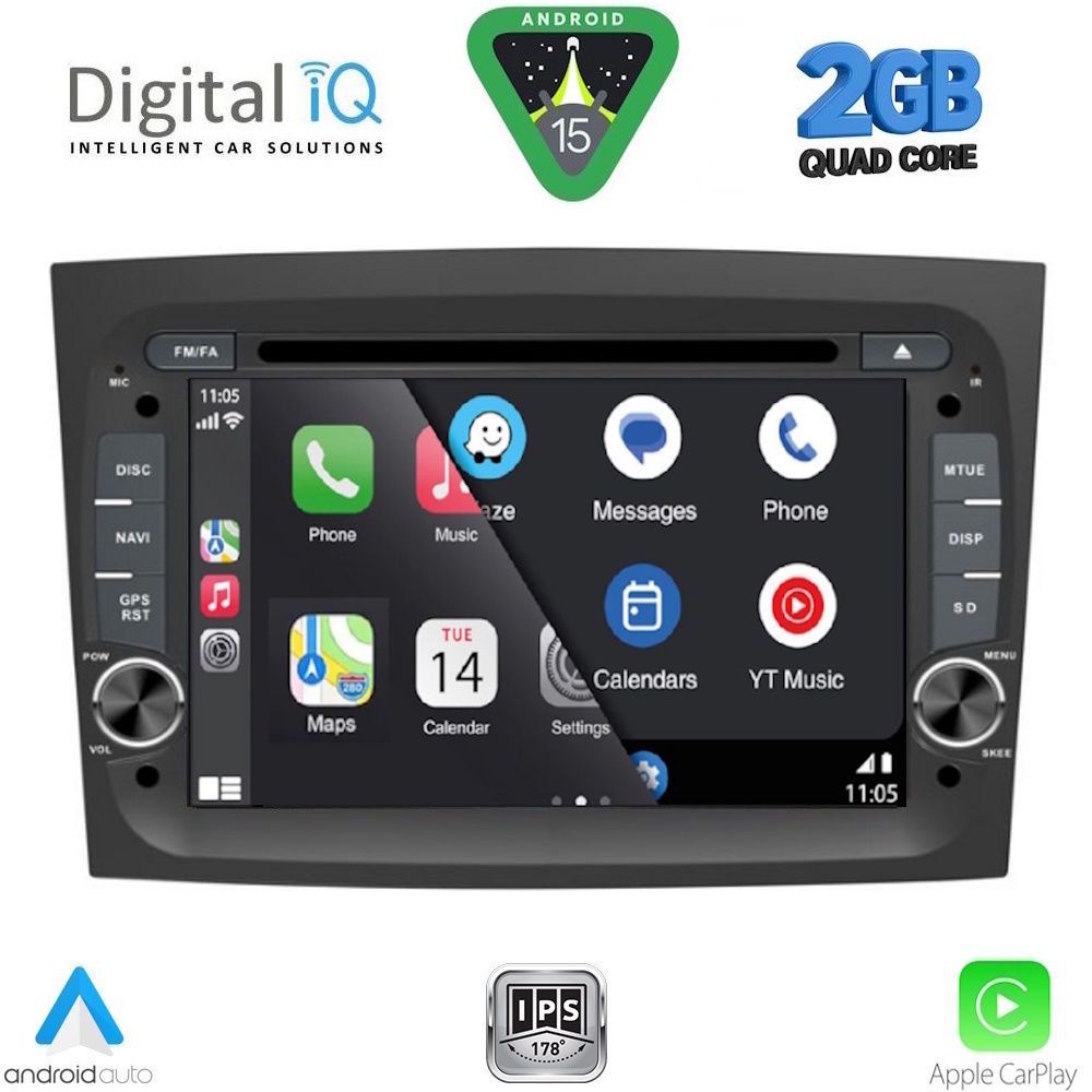 DIGITAL IQ BLD 238_CPA (7" DECK) MULTIMEDIA SYSTEM for FIAT DOBLO mod. 2015-2022 - OPEL COMBO mod. 2015-2018 DIGITAL IQ BLD 238_CPA (7" DECK) MULTIMEDIA SYSTEM for FIAT DOBLO mod. 2015-2022 - OPEL COMBO mod. 2015-2018