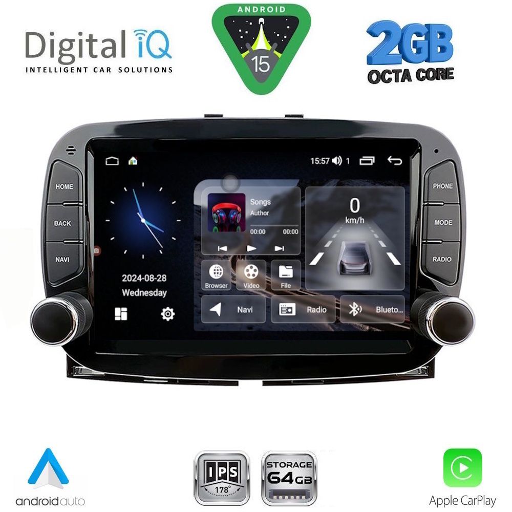 DIGITAL IQ BLE 398_CPA (7" DECK) MULTIMEDIA SYSTEM for FIAT 500 mod. 2016-2025 DIGITAL IQ BLE 398_CPA (7" DECK) MULTIMEDIA SYSTEM for FIAT 500 mod. 2016-2025