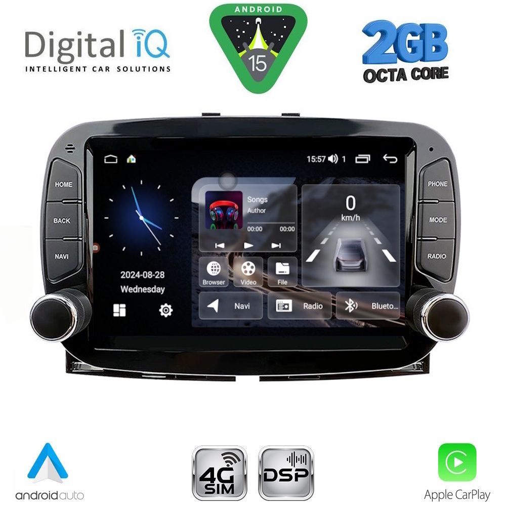 DIGITAL IQ BLE 398_CPA (7" DECK) MULTIMEDIA SYSTEM for FIAT 500 mod. 2016-2025 DIGITAL IQ BLE 398_CPA (7" DECK) MULTIMEDIA SYSTEM for FIAT 500 mod. 2016-2025