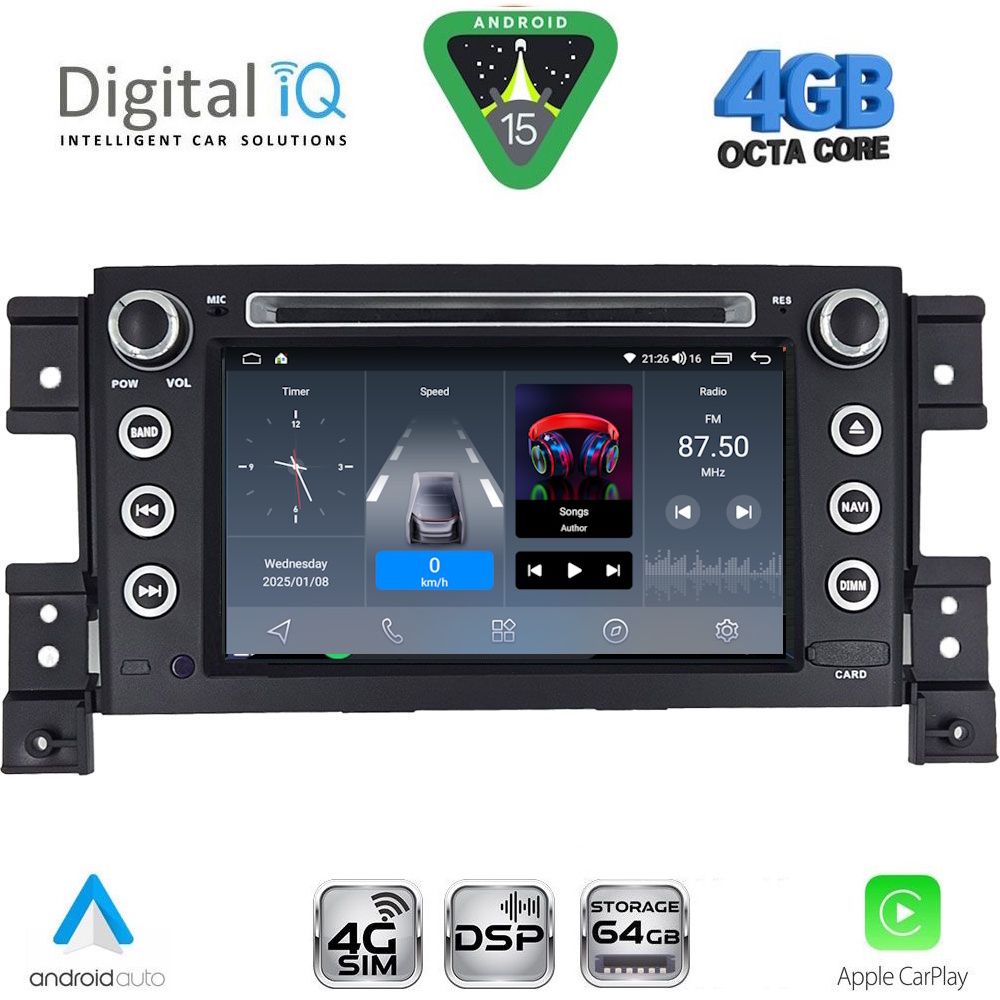 DIGITAL IQ BLA 054_CPA (7" DECK) MULTIMEDIA LINUX SYSTEM for SUZUKI GRAND VITARA mod. 2005-2015 DIGITAL IQ BLA 054_CPA (7" DECK) MULTIMEDIA LINUX SYSTEM for SUZUKI GRAND VITARA mod. 2005-2015