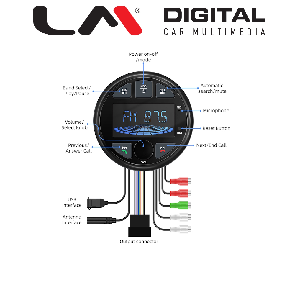 Μαύρο Marine MP3 Player lP6X waterproof, FM/AM receiver,Bluetooth 5.0 , FM radio with 18 stations preset, Bluetooth Music Streaming, can connect amplifier, Multiple compatibility. Μαύρο Marine MP3 Player lP6X waterproof, FM/AM receiver,Bluetooth 5.0 , FM radio with 18 stations preset, Bluetooth Music Streaming, can connect amplifier, Multiple compatibility.
