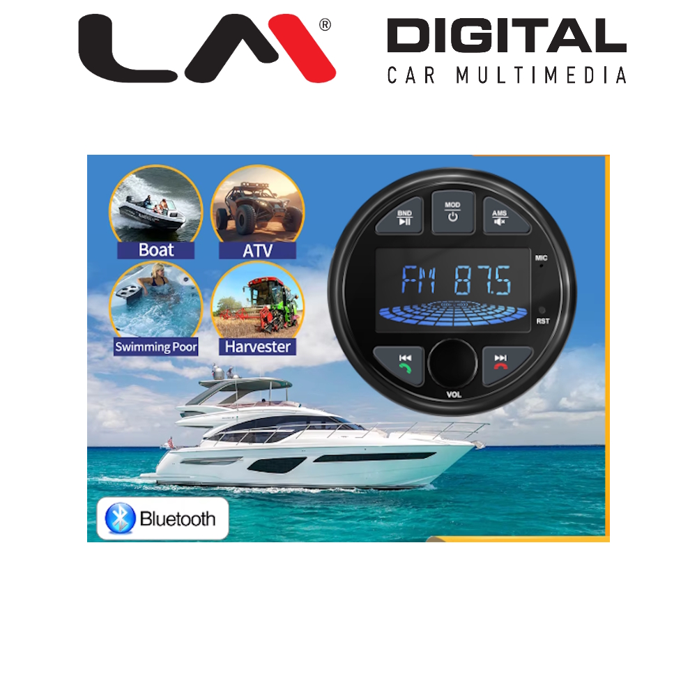 Μαύρο Marine MP3 Player lP6X waterproof, FM/AM receiver,Bluetooth 5.0 , FM radio with 18 stations preset, Bluetooth Music Streaming, can connect amplifier, Multiple compatibility. Μαύρο Marine MP3 Player lP6X waterproof, FM/AM receiver,Bluetooth 5.0 , FM radio with 18 stations preset, Bluetooth Music Streaming, can connect amplifier, Multiple compatibility.