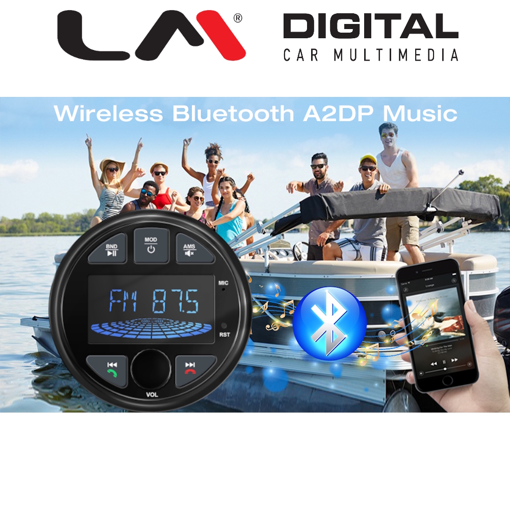 Μαύρο Marine MP3 Player lP6X waterproof, FM/AM receiver,Bluetooth 5.0 , FM radio with 18 stations preset, Bluetooth Music Streaming, can connect amplifier, Multiple compatibility. Μαύρο Marine MP3 Player lP6X waterproof, FM/AM receiver,Bluetooth 5.0 , FM radio with 18 stations preset, Bluetooth Music Streaming, can connect amplifier, Multiple compatibility.