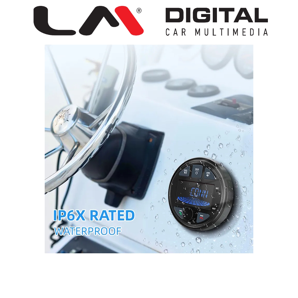 Μαύρο Marine MP3 Player lP6X waterproof, FM/AM receiver,Bluetooth 5.0 , FM radio with 18 stations preset, Bluetooth Music Streaming, can connect amplifier, Multiple compatibility. Μαύρο Marine MP3 Player lP6X waterproof, FM/AM receiver,Bluetooth 5.0 , FM radio with 18 stations preset, Bluetooth Music Streaming, can connect amplifier, Multiple compatibility.