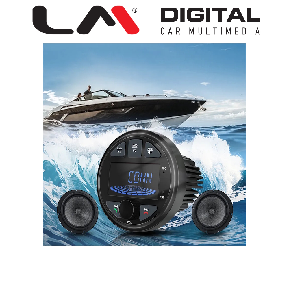Μαύρο Marine MP3 Player lP6X waterproof, FM/AM receiver,Bluetooth 5.0 , FM radio with 18 stations preset, Bluetooth Music Streaming, can connect amplifier, Multiple compatibility. Μαύρο Marine MP3 Player lP6X waterproof, FM/AM receiver,Bluetooth 5.0 , FM radio with 18 stations preset, Bluetooth Music Streaming, can connect amplifier, Multiple compatibility.