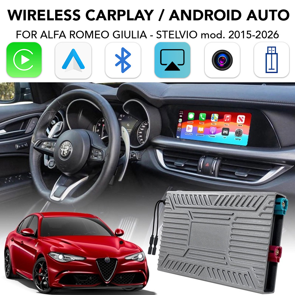 LENOVO LTP AR 2749F CPAA (INTERFACE WIRELESS CARPLAY / ANDROID AUTO BOX for ALFA ROMEO GIULIA - STELVIO mod. 2015-2026 with 2 CAMERAS) LENOVO LTP AR 2749F CPAA (INTERFACE WIRELESS CARPLAY / ANDROID AUTO BOX for ALFA ROMEO GIULIA - STELVIO mod. 2015-2026 with 2 CAMERAS)