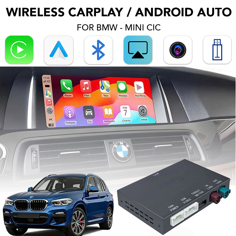 LENOVO LTP BM2906F CPAA (WIRELESS CARPLAY / ANDROID AUTO BOX for BMW - MINI (CIC system) with 2 cameras FRONT - REAR) LENOVO LTP BM2906F CPAA (WIRELESS CARPLAY / ANDROID AUTO BOX for BMW - MINI (CIC system) with 2 cameras FRONT - REAR)