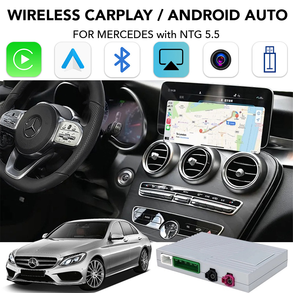 LENOVO LTP BZ2504F CPAA (WIRELESS CARPLAY / ANDROID AUTO BOX for MERCEDES mod. 2017-2021 with NTG 5.5 with 10.25" screen - with 2 CAMERAS) LENOVO LTP BZ2504F CPAA (WIRELESS CARPLAY / ANDROID AUTO BOX for MERCEDES mod. 2017-2021 with NTG 5.5 with 10.25" screen - with 2 CAMERAS)