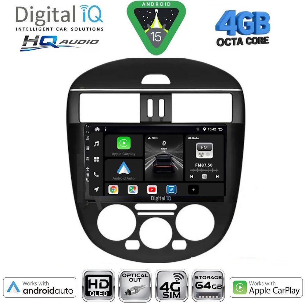 DIGITAL IQ BXK 19465AC_CPAA (9inc) MULTIMEDIA TABLET for NISSAN TIIDA mod. 2013-2023 with A/C DIGITAL IQ BXK 19465AC_CPAA (9inc) MULTIMEDIA TABLET for NISSAN TIIDA mod. 2013-2023 with A/C