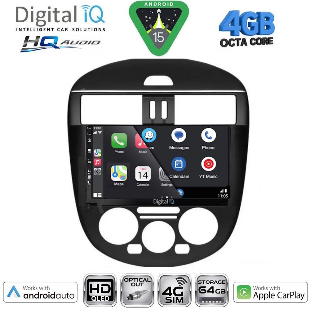 DIGITAL IQ BXK 19465AC_CPAA (9inc) MULTIMEDIA TABLET for NISSAN TIIDA mod. 2013-2023 with A/C DIGITAL IQ BXK 19465AC_CPAA (9inc) MULTIMEDIA TABLET for NISSAN TIIDA mod. 2013-2023 with A/C