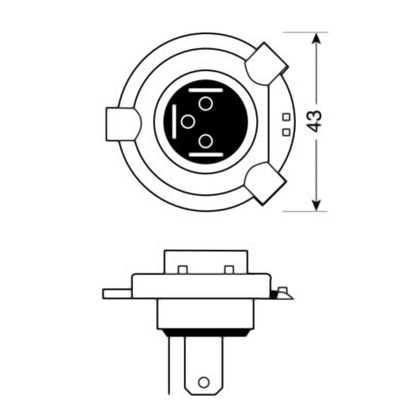 Lampa H4 ΑΛΟΓΟΝΟΥ 12V/60-55W P43t Lampa H4 ΑΛΟΓΟΝΟΥ 12V/60-55W P43t