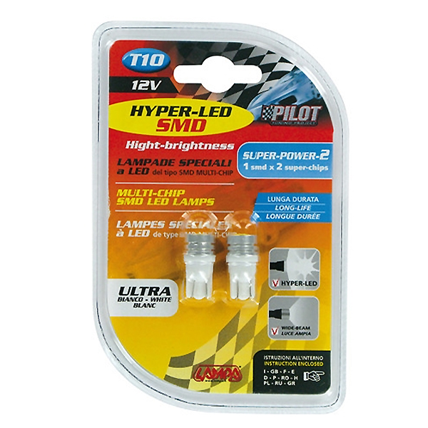 Lampa T10 12V 1SMDx2CHIPS POWER2 HYPER-LED Lampa T10 12V 1SMDx2CHIPS POWER2 HYPER-LED