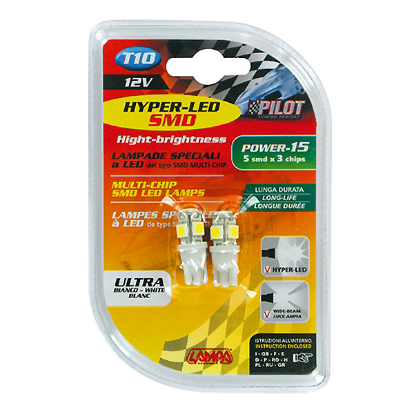 Lampa T10 12V 5SMDx3CHIPS POWER15 HYPER-LED Lampa T10 12V 5SMDx3CHIPS POWER15 HYPER-LED