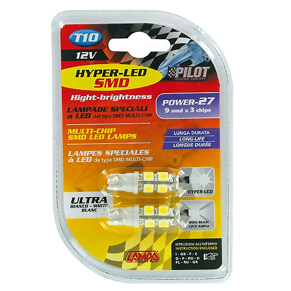 Lampa T10 12V 9SMDx3CHIPS POWER27 HYPER-LED Lampa T10 12V 9SMDx3CHIPS POWER27 HYPER-LED