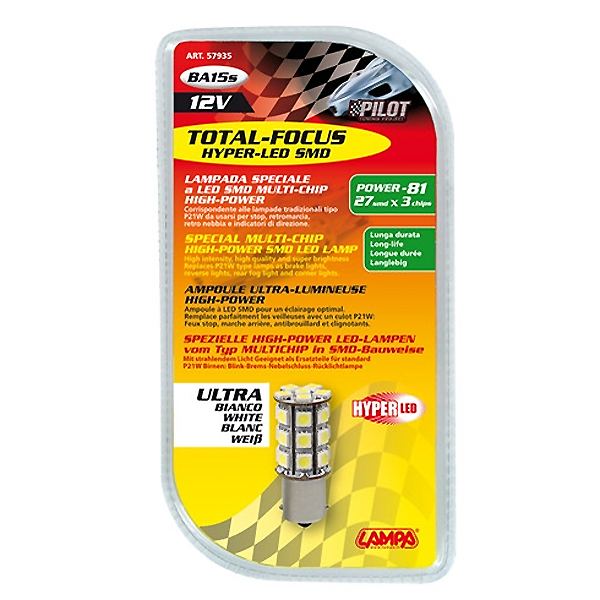 Lampa ΛΑΜΠΑΚΙ P21W 12V BA15s HYPER-LED 81 Lampa ΛΑΜΠΑΚΙ P21W 12V BA15s HYPER-LED 81