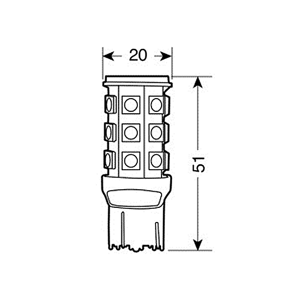 Lampa ΛΑΜΠΑΚΙ W21/5W 12V HYPER-LED 81 Lampa ΛΑΜΠΑΚΙ W21/5W 12V HYPER-LED 81