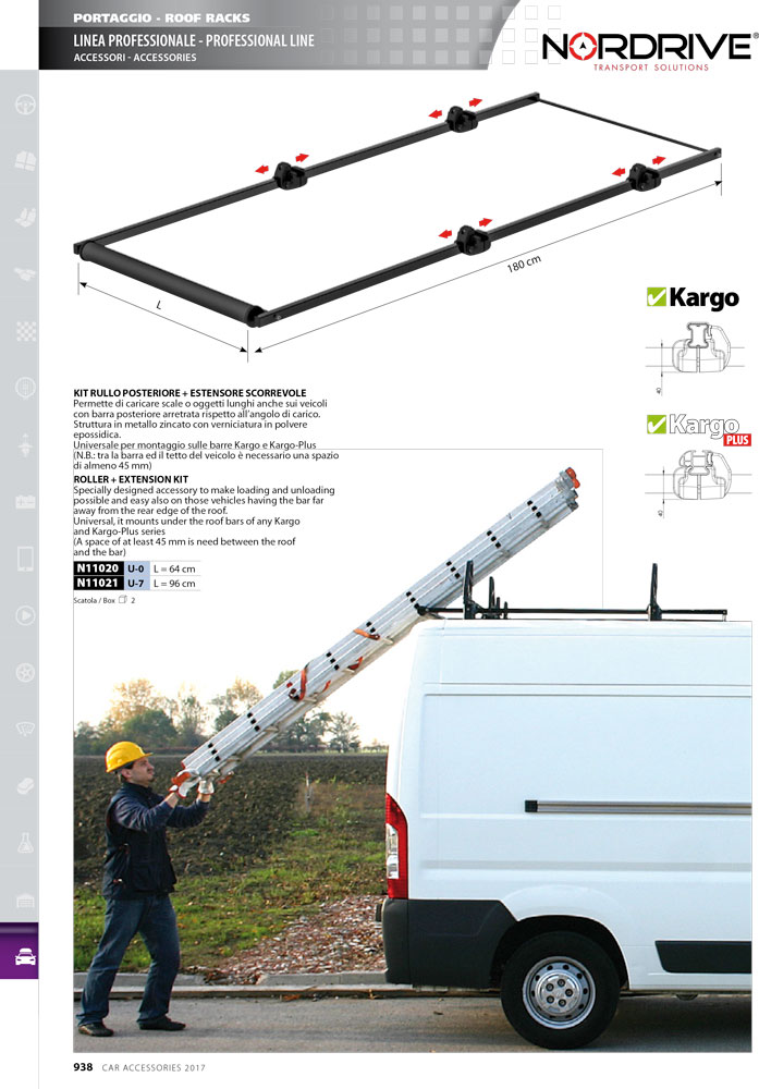 ROLLER ΜΕ ΠΡΟΕΚΤΑΣΗ ΓΙΑ ΜΠΑΡΕΣ ΟΡΟΦΗΣ KARGO ROLLER ΜΕ ΠΡΟΕΚΤΑΣΗ ΓΙΑ ΜΠΑΡΕΣ ΟΡΟΦΗΣ KARGO