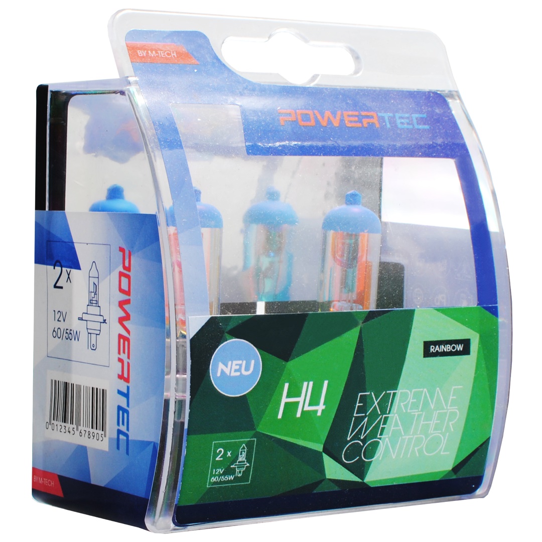 M-Tech H4 12V 55W Λάμπα RAINBOW 2τεμ M-Tech H4 12V 55W Λάμπα RAINBOW 2τεμ