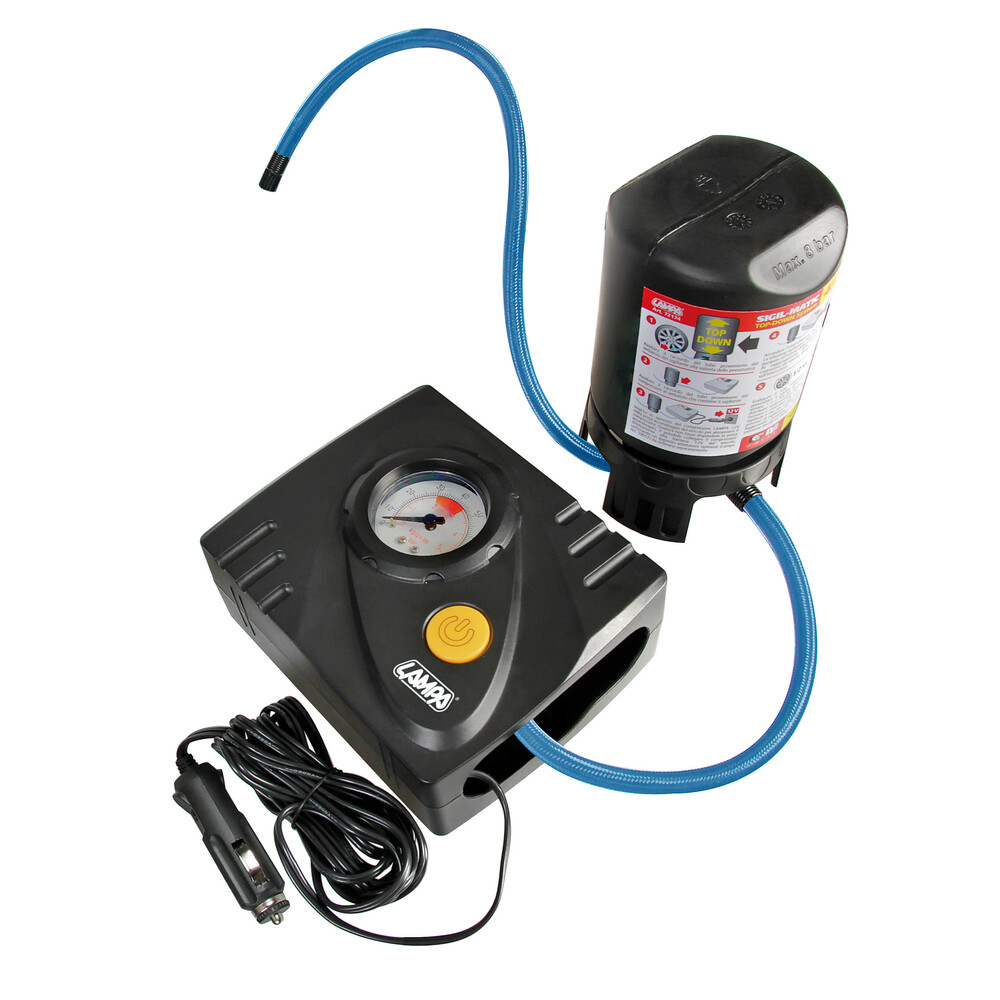 Lampa Κομπρεσέρ Ελαστικών 12V 450ml με υγρό επισκευής 450ml Μανόμετρο & Μετρητή Πίεσης Lampa Κομπρεσέρ Ελαστικών 12V 450ml με υγρό επισκευής 450ml Μανόμετρο & Μετρητή Πίεσης