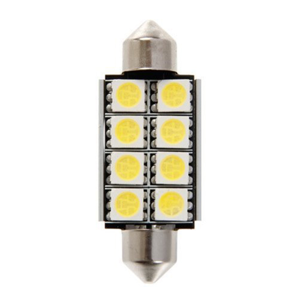 Simoni Racing ΛΑΜΠΑΚΙΑ ΜΕ 8 WARNING LED 39MM ΛΕΥΚΑ Simoni Racing ΛΑΜΠΑΚΙΑ ΜΕ 8 WARNING LED 39MM ΛΕΥΚΑ