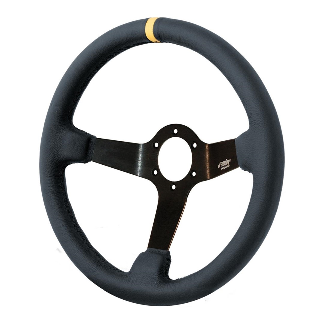 Simoni Racing ΤΙΜΟΝΙ CARRERA ΒΑΘΥ 9cm ΤΡΙΑΚΤΙΝΟ ΜΕ ΚΙΤΡΙΝΗ ΡΙΓΑ ΔΕΡΜΑΤΙΝΟ 350mm Simoni Racing ΤΙΜΟΝΙ CARRERA ΒΑΘΥ 9cm ΤΡΙΑΚΤΙΝΟ ΜΕ ΚΙΤΡΙΝΗ ΡΙΓΑ ΔΕΡΜΑΤΙΝΟ 350mm