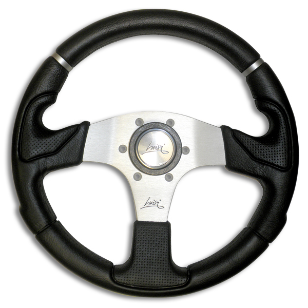 Luisi ΤΙΜΟΝΙ KOBRA 320mm ΤΡΙΑΚΤΙΝΟ ΜΑΥΡΟ/ΑΣΗΜΙ ΚΕΝΤΡΟ LUISI Luisi ΤΙΜΟΝΙ KOBRA 320mm ΤΡΙΑΚΤΙΝΟ ΜΑΥΡΟ/ΑΣΗΜΙ ΚΕΝΤΡΟ LUISI