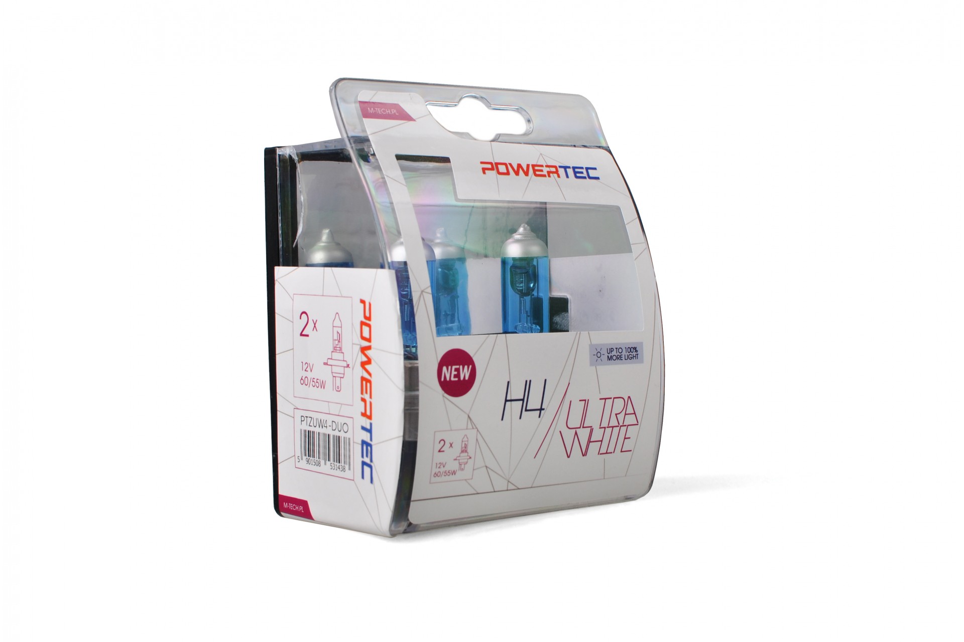 M-Tech H4 12V 60/55W P43t-38 POWERTEC ULTRA WHITE 2ΤΕΜ. M-TECH M-Tech H4 12V 60/55W P43t-38 POWERTEC ULTRA WHITE 2ΤΕΜ. M-TECH