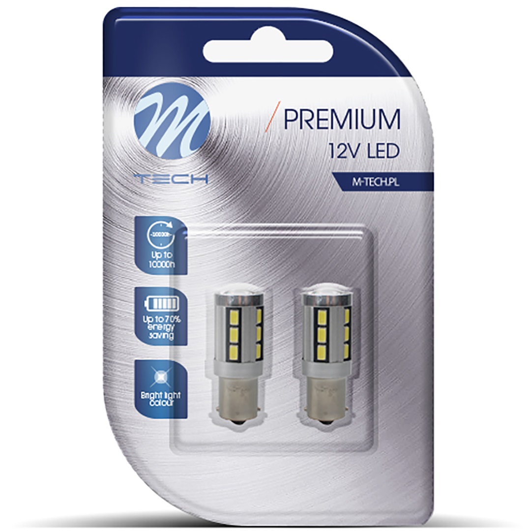 P21W 12V BA15s LED 18xSMD5730 PREMIUM ΛΕΥΚΟ (ΜΟΝΟΠΟΛΙΚΟ) BLISTER 2ΤΕΜ. M-TECH P21W 12V BA15s LED 18xSMD5730 PREMIUM ΛΕΥΚΟ (ΜΟΝΟΠΟΛΙΚΟ) BLISTER 2ΤΕΜ. M-TECH