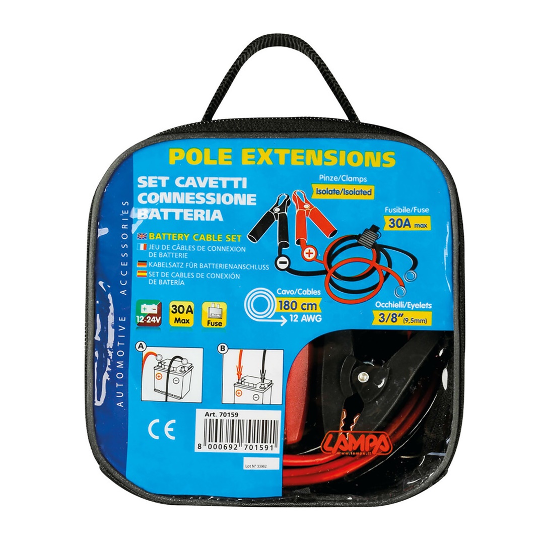 ΡΕΥΜΑΤΟΔΟΤΕΣ POLE EXTENSIONS 12/24V 180cm ΜΕ ΑΚΡΟΔΕΚΤΕΣ 9,5mm ΓΙΑ ΠΟΛΟΥΣ ΜΠΑΤΑΡΙΑΣ ΚΑΙ ΑΣΦΑΛΕΙΑ 30A ΡΕΥΜΑΤΟΔΟΤΕΣ POLE EXTENSIONS 12/24V 180cm ΜΕ ΑΚΡΟΔΕΚΤΕΣ 9,5mm ΓΙΑ ΠΟΛΟΥΣ ΜΠΑΤΑΡΙΑΣ ΚΑΙ ΑΣΦΑΛΕΙΑ 30A