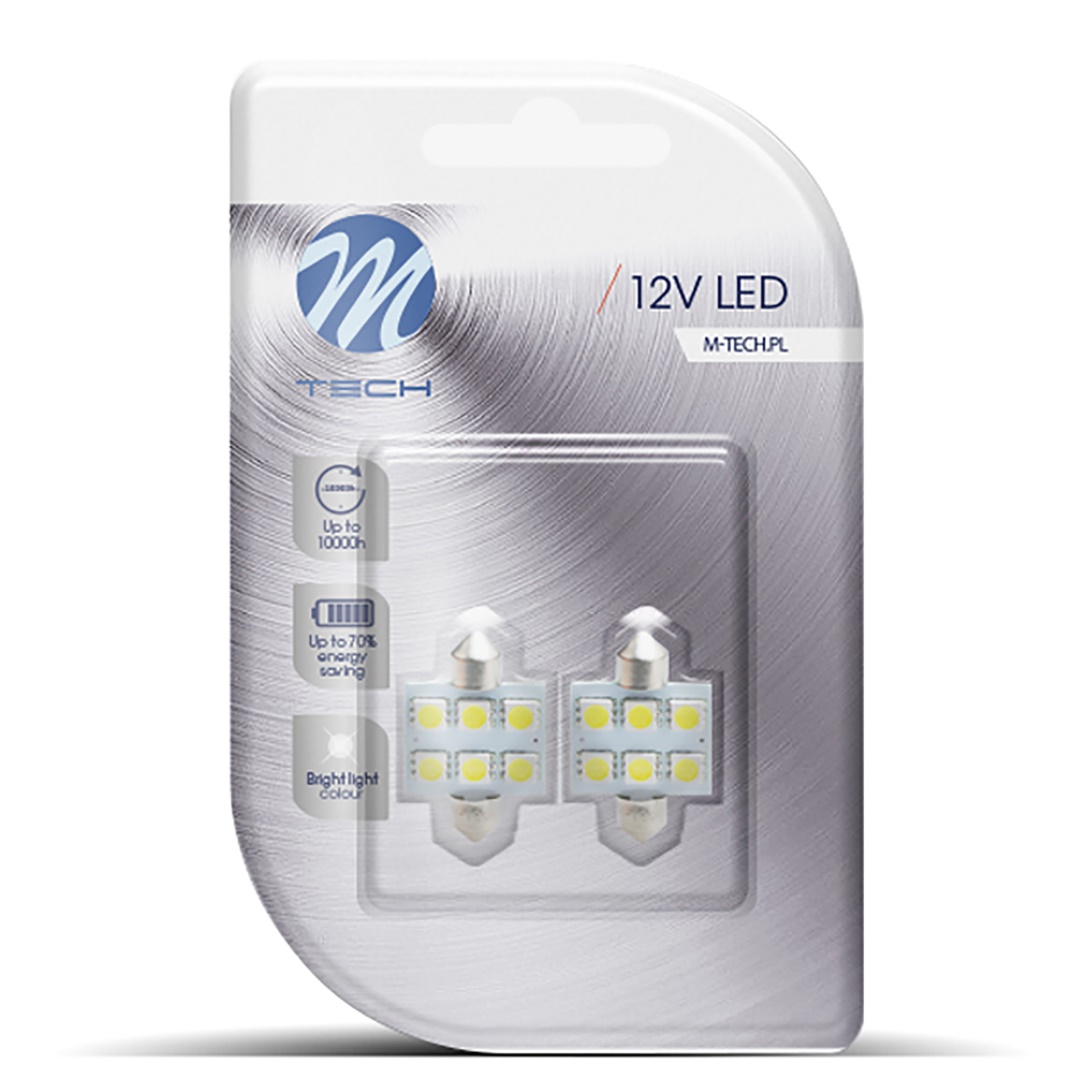 ΛΑΜΠΑΚΙΑ ΠΛΑΦΟΝΙΕΡΑΣ C5W/C10W 12V 1,44W SV8,5 36mm PREMIUM LED 6xSMD5050 ΛΕΥΚΟ BLISTER 2ΤΕΜ. M-TECH ΛΑΜΠΑΚΙΑ ΠΛΑΦΟΝΙΕΡΑΣ C5W/C10W 12V 1,44W SV8,5 36mm PREMIUM LED 6xSMD5050 ΛΕΥΚΟ BLISTER 2ΤΕΜ. M-TECH
