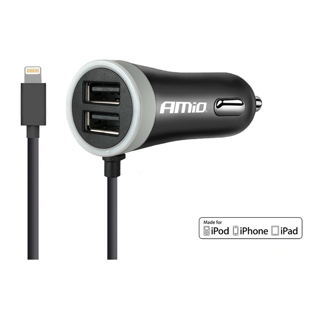 ΦΟΡΤΙΣΤΗΣ ΑΝΑΠΤΗΡΑ 12V 2,4A ΜΕ 2 ΘΥΡΕΣ USB + 1 LIGHTNING USB ΜΕ ΚΑΛΩΔΙΟ AMiO – 1 ΤΕΜ. ΦΟΡΤΙΣΤΗΣ ΑΝΑΠΤΗΡΑ 12V 2,4A ΜΕ 2 ΘΥΡΕΣ USB + 1 LIGHTNING USB ΜΕ ΚΑΛΩΔΙΟ AMiO – 1 ΤΕΜ.