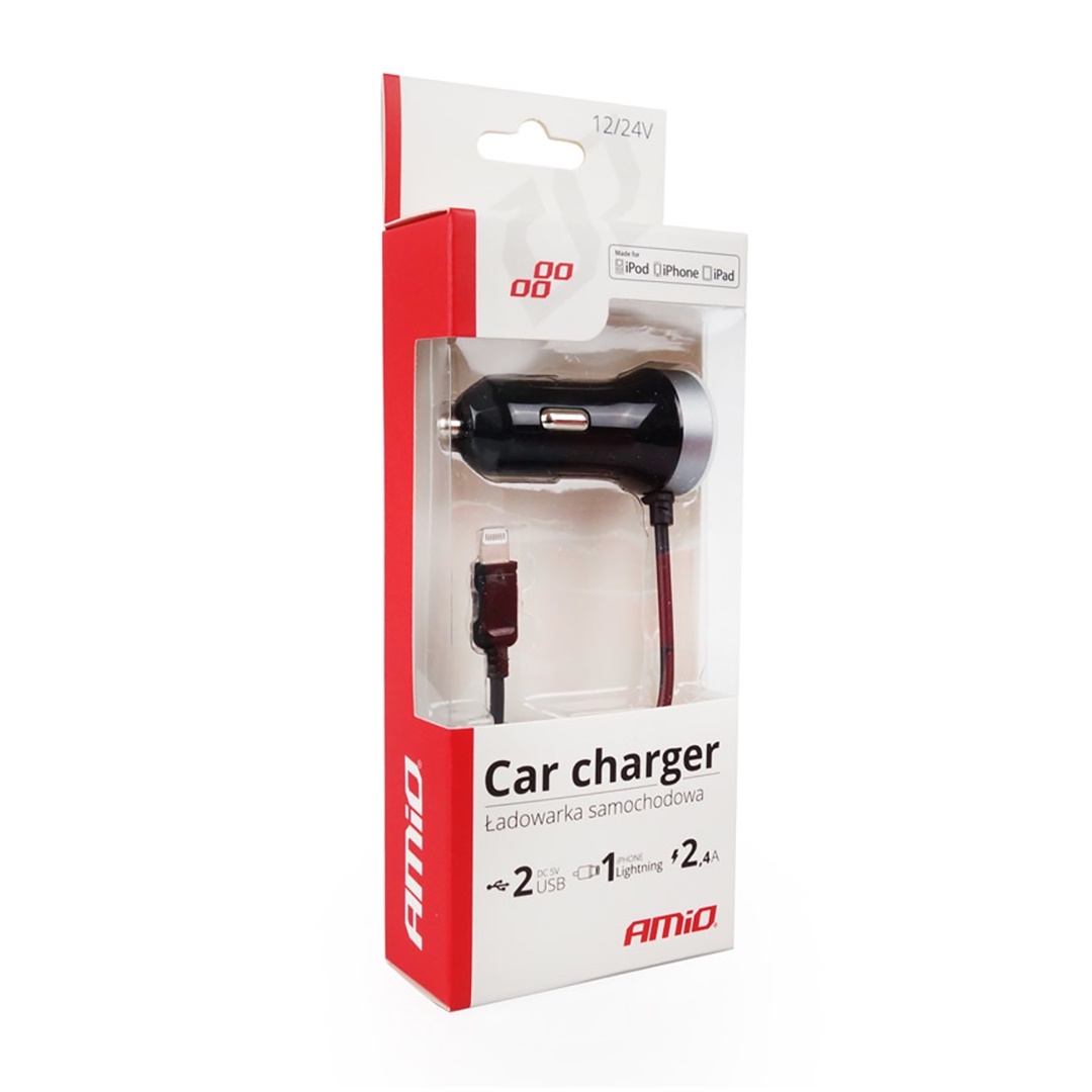 ΦΟΡΤΙΣΤΗΣ ΑΝΑΠΤΗΡΑ 12V 2,4A ΜΕ 2 ΘΥΡΕΣ USB + 1 LIGHTNING USB ΜΕ ΚΑΛΩΔΙΟ AMiO – 1 ΤΕΜ. ΦΟΡΤΙΣΤΗΣ ΑΝΑΠΤΗΡΑ 12V 2,4A ΜΕ 2 ΘΥΡΕΣ USB + 1 LIGHTNING USB ΜΕ ΚΑΛΩΔΙΟ AMiO – 1 ΤΕΜ.