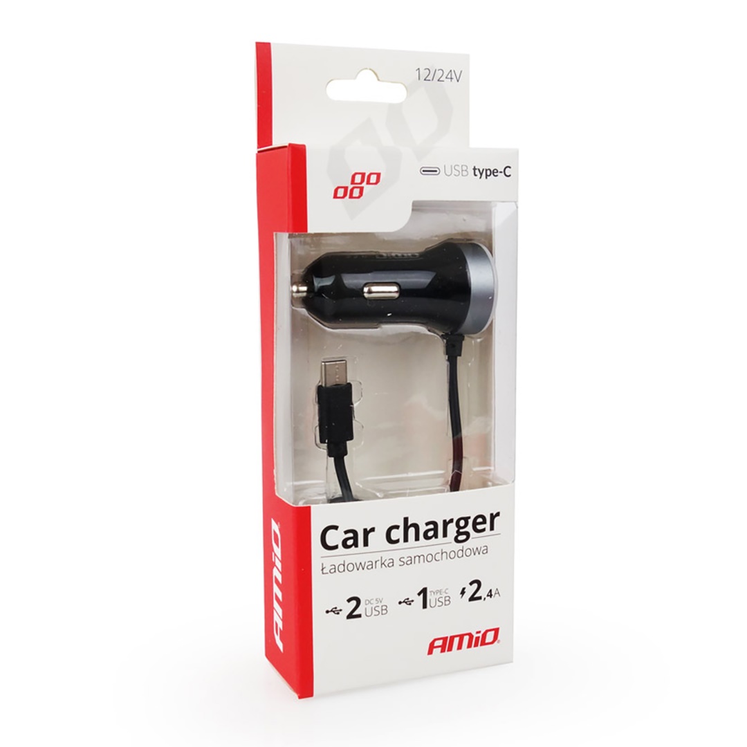 ΦΟΡΤΙΣΤΗΣ ΑΝΑΠΤΗΡΑ 12V 2,4A ΜΕ 2 ΘΥΡΕΣ USB ΚΑΙ 1 TYPE-C USB ΜΕ ΚΑΛΩΔΙΟ AMiO – 1 ΤΕΜ. ΦΟΡΤΙΣΤΗΣ ΑΝΑΠΤΗΡΑ 12V 2,4A ΜΕ 2 ΘΥΡΕΣ USB ΚΑΙ 1 TYPE-C USB ΜΕ ΚΑΛΩΔΙΟ AMiO – 1 ΤΕΜ.