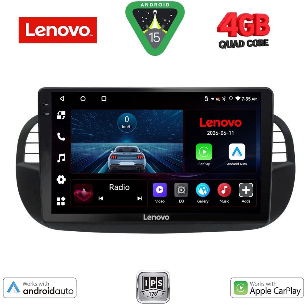 LENOVO LVE 8130BL_CPAA (9inc) MULTIMEDIA TABLET for FIAT 500 mod. 2007-2015 (BLACK) LENOVO LVE 8130BL_CPAA (9inc) MULTIMEDIA TABLET for FIAT 500 mod. 2007-2015 (BLACK)